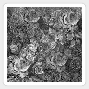 Black and White Rose Pattern Sticker